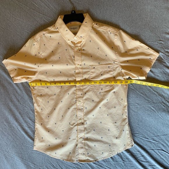 Men’s Good fellow Northrop Button Down Palm Tree Prints M Yellow White - Picture 3 of 9